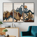 Wood Style Mountain Wall Art Canvas Print, Layered Wood by MyGreatCanvas | Canvas Wall Art Prints | Photo Prints & Wall Decor