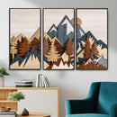 Layered Wooden Mountain Wall Art Canvas Print, Modern Rustic by MyGreatCanvas | Canvas Wall Art Prints | Photo Prints & Wall Decor