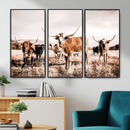 Texas Longhorn Cattle Wall Art Canvas Print, Sepia Western by MyGreatCanvas | Canvas Wall Art Prints | Photo Prints & Wall Decor