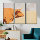 Minimal Longhorn Bull Wall Art Canvas Print, Neutral Western by MyGreatCanvas | Canvas Wall Art Prints | Photo Prints & Wall Decor