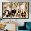 Western Longhorn Herd Wall Art Canvas Print, Sepia Texas by MyGreatCanvas | Canvas Wall Art Prints | Photo Prints & Wall Decor