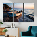 Coastal Fishing Boats Wall Art Canvas Print, Sunset Beach by MyGreatCanvas | Canvas Wall Art Prints | Photo Prints & Wall Decor