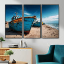 Coastal Fishing Boats Wall Art Canvas Print, Sunset Beach by MyGreatCanvas | Canvas Wall Art Prints | Photo Prints & Wall Decor