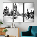 Black and White Snowy Pine Forest Wall Art Canvas Print, by MyGreatCanvas | Canvas Wall Art Prints | Photo Prints & Wall Decor