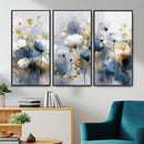Large Abstract Flowers Wall Art Canvas Print – Gold and Blue by MyGreatCanvas | Canvas Wall Art Prints | Photo Prints & Wall Decor