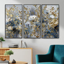 Abstract Floral Wall Art Canvas Print – Gold and Blue by MyGreatCanvas | Canvas Wall Art Prints | Photo Prints & Wall Decor
