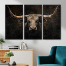 Vintage Longhorn Bull Wall Art Canvas Print – Rustic Western by MyGreatCanvas | Canvas Wall Art Prints | Photo Prints & Wall Decor