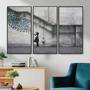 Banksy Girl with Butterflies Street Art Wall Art Canvas by MyGreatCanvas | Canvas Wall Art Prints | Photo Prints & Wall Decor