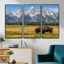 Bison in Mountain Landscape Wall Art Canvas Print – Western by MyGreatCanvas | Canvas Wall Art Prints | Photo Prints & Wall Decor