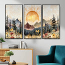 Boho Mountain Landscape Large Wall Art, Horizontal Gold by MyGreatCanvas | Canvas Wall Art Prints | Photo Prints & Wall Decor