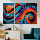 Geometric Abstract Wall Art Canvas Print, Orange Blue by MyGreatCanvas | Canvas Wall Art Prints | Photo Prints & Wall Decor