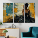 Elegant Woman Canvas Wall Art — Black Gold Gown Fashion by MyGreatCanvas | Canvas Wall Art Prints | Photo Prints & Wall Decor