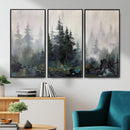 Misty Pine Forest Oil Painting Canvas — Dark Moody Teal Grey by MyGreatCanvas | Canvas Wall Art Prints | Photo Prints & Wall Decor