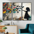 Banksy Butterfly Girl Wall Art Canvas Print, Framed Street by MyGreatCanvas | Canvas Wall Art Prints | Photo Prints & Wall Decor