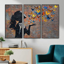 Urban Banksy Butterfly Girl Wall Art Canvas Print, Framed by MyGreatCanvas | Canvas Wall Art Prints | Photo Prints & Wall Decor