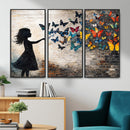 Banksy Butterfly Girl Wall Art Canvas Print, Framed Street by MyGreatCanvas | Canvas Wall Art Prints | Photo Prints & Wall Decor