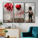 Girl Graffiti Wall Art Canvas Print, Red Balloon Heart by MyGreatCanvas | Canvas Wall Art Prints | Photo Prints & Wall Decor