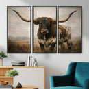 Longhorn Bull Wall Art Canvas Print, Western Farmhouse by MyGreatCanvas | Canvas Wall Art Prints | Photo Prints & Wall Decor