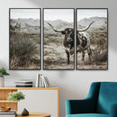 Texas Longhorn Bull Wall Art Canvas Print, Western Farmhouse by MyGreatCanvas | Canvas Wall Art Prints | Photo Prints & Wall Decor