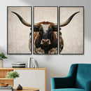 Texas Longhorn Canvas Wall Art Western Bull Desert Moody by MyGreatCanvas | Canvas Wall Art Prints | Photo Prints & Wall Decor