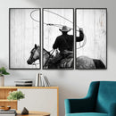 Cowboy Lasso Canvas Wall Art, Black White Western Horse by MyGreatCanvas | Canvas Wall Art Prints | Photo Prints & Wall Decor