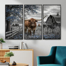 Texas Longhorn Canvas Wall Art, Rustic Farm Barn Bluebonnet by MyGreatCanvas | Canvas Wall Art Prints | Photo Prints & Wall Decor