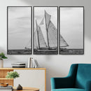 Vintage Sailboat Wall Art Canvas Print, Black and White by MyGreatCanvas | Canvas Wall Art Prints | Photo Prints & Wall Decor
