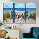 Large Beach Canvas Wall Art Coastal Adirondack Chairs Ocean by MyGreatCanvas | Canvas Wall Art Prints | Photo Prints & Wall Decor