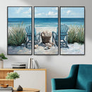 Beach Canvas Wall Art Coastal Adirondack Chairs Ocean by MyGreatCanvas | Canvas Wall Art Prints | Photo Prints & Wall Decor