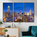 Charlotte Skyline Canvas Wall Art Print – North Carolina Cityscape Photography Print by MyGreatCanvas | Canvas Wall Art Prints | Photo Prints & Wall Decor