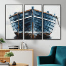 Blue Wooden Rowboat Canvas Wall Art, Coastal Nautical Boat Painting Print for Lake Beach House Decor, Minimalist Maritime Decor Artwork by MyGreatCanvas | Canvas Wall Art Prints | Photo Prints & Wall Decor