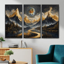 Abstract Mountain Wall Art Canvas Print Modern Landscape Painting Print