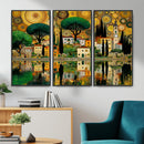 Gustav Klimt Golden Cityscape Wall Art Canvas Print,