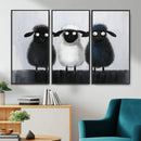 Funny Sheep Canvas Wall Art, Three Quirky Sheep Painting Print, Cute Animal Nursery Decor, Black White Navy Farmhouse Art, Kids Room Gift by MyGreatCanvas | Canvas Wall Art Prints | Photo Prints & Wall Decor