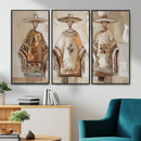 Mexican Folk Art Canvas Wall Art, Charro Poncho Sombrero Painting Print, Neutral Beige Boho Decor, Southwestern Impasto Style, Living Room Art by MyGreatCanvas | Canvas Wall Art Prints | Photo Prints & Wall Decor