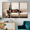 Funny Horse on Sofa Canvas Wall Art, Quirky Horse Lounging Photo Print, Whimsical Animal Decor, Living Room Conversation Art, Horse Lover Gift by MyGreatCanvas | Canvas Wall Art Prints | Photo Prints & Wall Decor