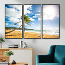 Tropical Beach Canvas Wall Art, Palm Tree Ocean Photo Print, Coastal Living Room Decor, Turquoise Sea Beach House Art, Summer Wall Art by MyGreatCanvas | Canvas Wall Art Prints | Photo Prints & Wall Decor