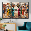 African Folk Art Canvas Wall Art, Colorful African Women Village Painting Print, Tribal Ethnic Home Decor, Vibrant African Art, Living Room by MyGreatCanvas | Canvas Wall Art Prints | Photo Prints & Wall Decor