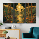 Gustav Klimt Style Forest Canvas Wall Art, Golden Forest Path Floral Art Nouveau Print, Enchanted Woodland Decor by MyGreatCanvas | Canvas Wall Art Prints | Photo Prints & Wall Decor