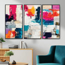 Blue Teal Abstract Canvas Wall Art, Modern Textured Painting Print, Navy Orange White Contemporary Art, Neutral Living Room Decor, Office Art by MyGreatCanvas | Canvas Wall Art Prints | Photo Prints & Wall Decor