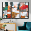 Blue Teal Abstract Canvas Wall Art, Modern Textured Painting Print, Navy Orange White Contemporary Art, Neutral Living Room Decor, Office Art by MyGreatCanvas | Canvas Wall Art Prints | Photo Prints & Wall Decor