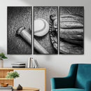 Vintage Baseball Glove and Bat Sports Wall Art Canvas,