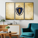 Massachusetts Flag Wall Art Canvas Print