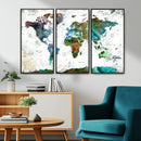 Modern Watercolor World Map Canvas Wall Art – Framed by MyGreatCanvas | Canvas Wall Art Prints | Photo Prints & Wall Decor
