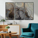 Gray Marble Fluid Wall Art – Modern Abstract Canvas Print