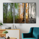 Four Seasons Wall Art Forest Canvas Print – Triptych