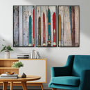 Vintage Wooden Weathered Ski's in Front of an Old Barn Wall by MyGreatCanvas | Canvas Wall Art Prints | Photo Prints & Wall Decor