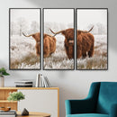 Longhorn Cattle Wall Art Canvas Print, Framed Farmhouse