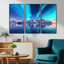 Northern Lights above Mountain Wall Art, Northern Lights