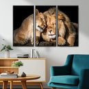 Lion and Lioness Wall Art Canvas Print – Framed African